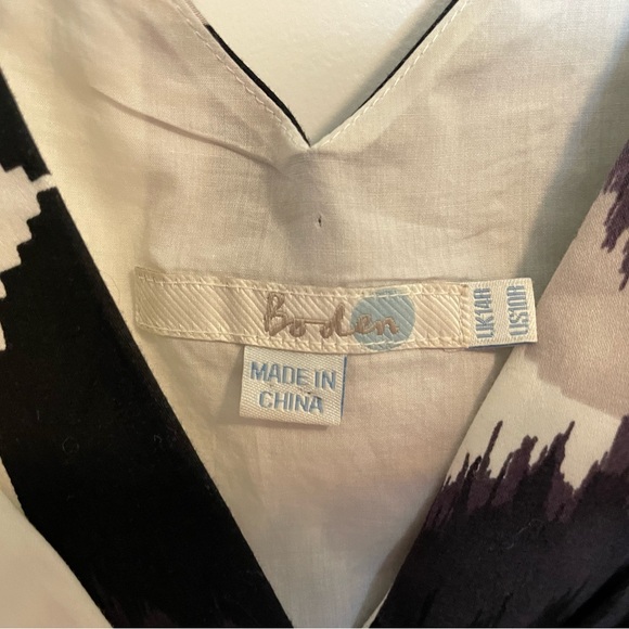 Boden- Black & White pattern dress, Size US 10 - Picture 5 of 7